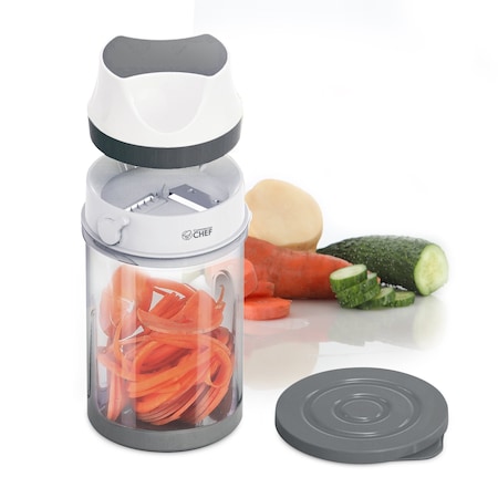 Commercial Chef hand Held Mini Food Spiralizer with Storage Bin and Lid CH1534